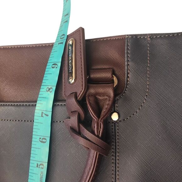 Jaclyn Smith Handbag Black Brown Topstitching 14 × 10 - Picture 9 of 12